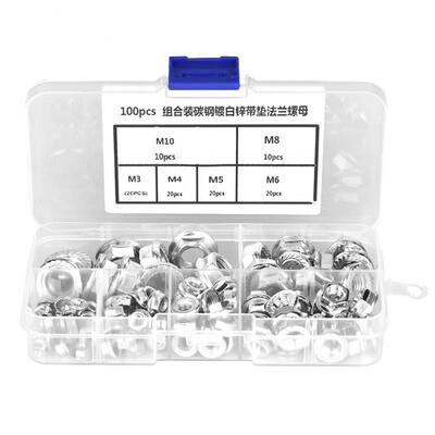 

Greensen 100pcs Carbon Steel Hex Nut M3M4M5M6M8M10 Thread Hexagonal Flange Nuts
