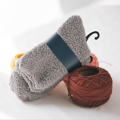 

Mens Fashion Thicken Warm Ankle Socks Winter Napping Indoor Floor Socks Solid Non Slip Socks