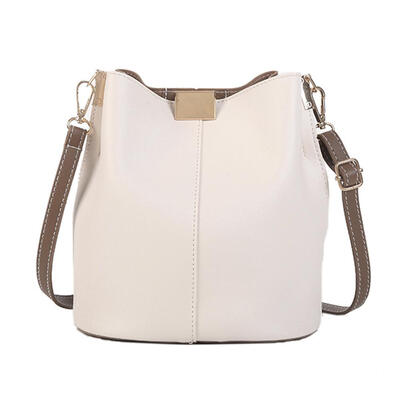 

Simple Pure Women Leather Shoulder Bags Casual Crossbody Messenger Bucket