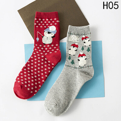 

New Cartoon Women Thick Cute Funny Happy Christmas Art High Quality Socks