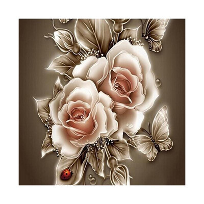 

DIY 5D Diamond Retro Flower Painting Embroidery Home Decor Craft