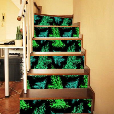 

Tailored Christmas 3D Sticker Green Leaf Stair Sticker Waterproof DIY Wall Sticker