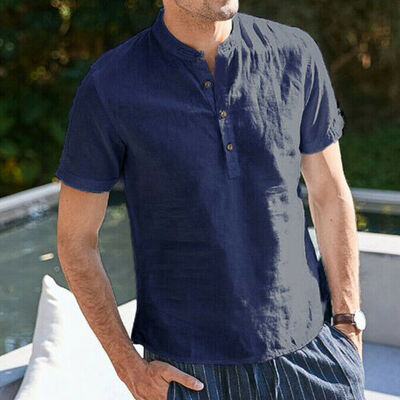 

Fashion Mens Solid Short Long Sleeve Tee T-shirt Casual Tops Blouse Summer New