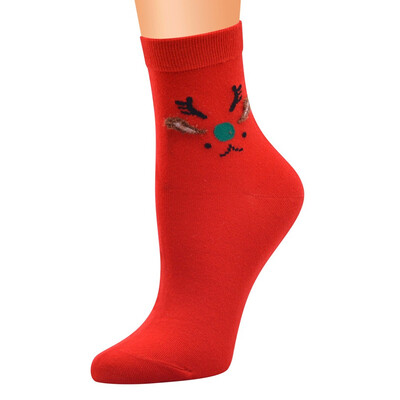 

Tailored Women Christmas Red Cotton Print Thicker Anti-slip Floor Socks Carpet Socks