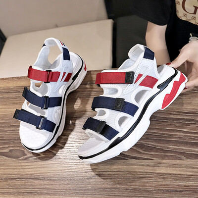 

Sandals women summer muffin thick bottom ins Korean version of flat bottom Joker student sports fairy wind Rome