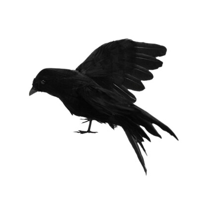 

New Hot Stuffed Feathered Black Raven Crow Bird Decoration Fancy Dress Halloween