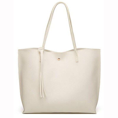 

Tailored Women Fashion Fringe Solid Large Capacity Shopping Shoulder Tote Handbag Bags