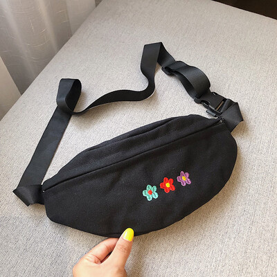 

Cute flower crossbody bag 2019 new small fresh temperament canvas bag female casual simple fashion shoulder bag