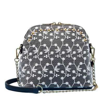 

New Handbags Women Pu Leather Crossbody Bags Vintage Floral Messenger Bag Rivet Pink 2018 Fashion Casual Lace Lady Shoulder Bags