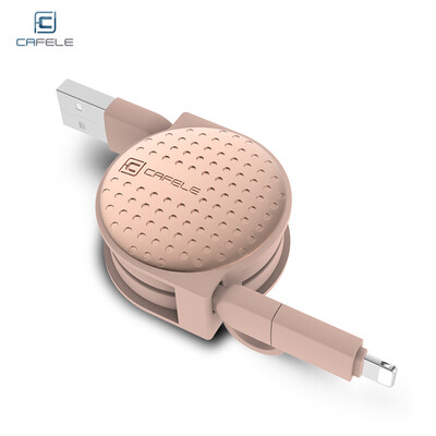 

CAFELE 2 in 1 Circular Cover Stretchable 8 Pin Micro USB Data Charging Cable 1M