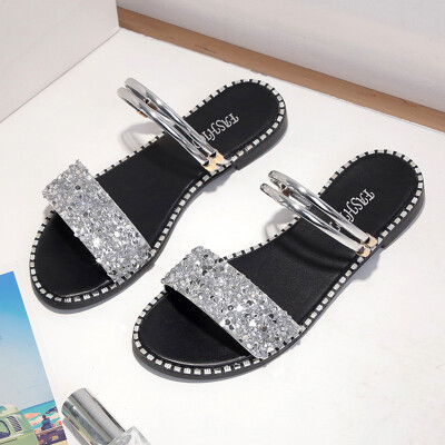 

One shoe&two sandals&slippers for female summer fashion wear Korean version of wild fairy wind slope sandals&slippers