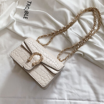 

Advanced sense bag Western style crocodile pattern bag female 2019 new wild fashion single shoulder slung small square bag