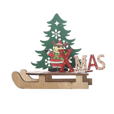 

DIY Assembly Wood Sled Crafts Christmas Pendants Wood Crafts Decoration Christmas Ornaments Party Home Decor Supplies