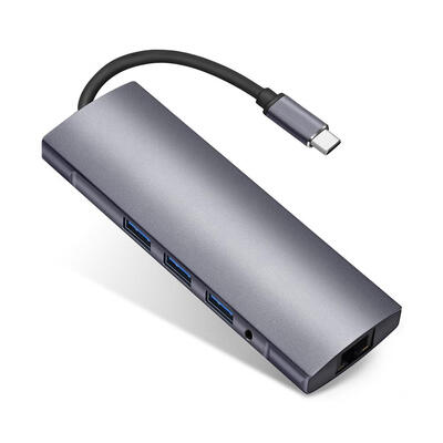 

9 in 1 USB C HUB Type-C to RJ45 HDMI 3 USB30 TF Audio PD Charging Adapter