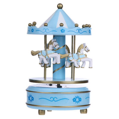 

Creative Merry-Go-Round Music Box Wood Horse Musical Case Ornament Gifts