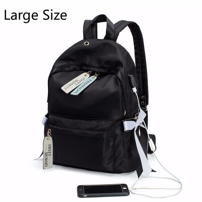 

Waterproof Oxford School Backpack for Teenager Girl Cute Bow Backpacks Women USB Charger Laptop Bagpack Female Pink Back Pack