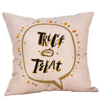 

Toponeto Happy Halloween Pillow Cases Linen Sofa Cushion Cover Home Decor