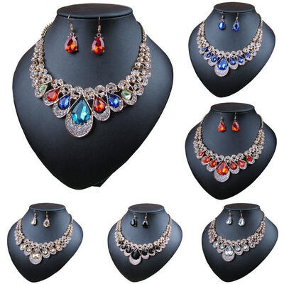 

Charm Fashion Jewelry Pendant Chain Crystal Choker Chunky Statement Bib Necklace
