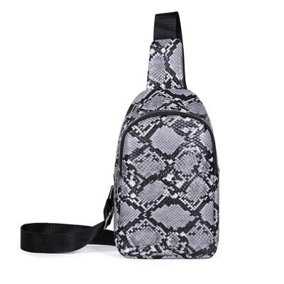 

Women Snake Pattern Leather Waist Chest Pack Casual Shoulder Crossbody Bags