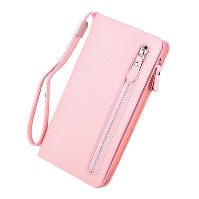 

Women Fashion Solid Color Zipper Faux Leather Short Wallet Cash Holder Purse
