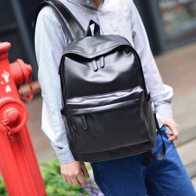 

Korean fashion PU backpack mens leisure travel bag backpack computer bag high school student bags