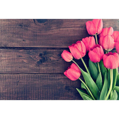 

Retro Wood Board Tulip Photography Background Cloth Backdrop Photo Decor