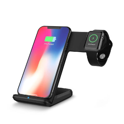 

Wireless Charge Dock 2 in 1 Portable Qi Enabled Smart Phones Fast Charging Charger for iPhone X88 PlusiWatch 123