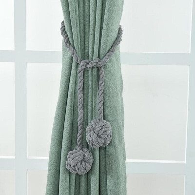

1Pair Curtain Tiebacks Rope Curtain Rope Buckle Holdbacks with Double Ball