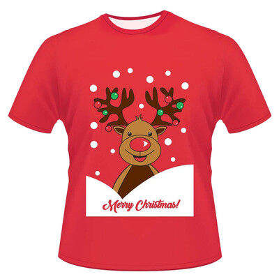 

Gobestart Mens Womens Christmas Unisex Printing Tees Shirt Short Sleeve T Shirt Blouse