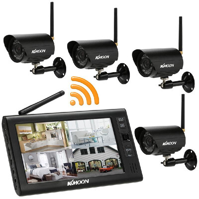 

KKmoon® 24GHz Wireless 4CH DVR Kit 7" TFT Motion Detection IR Night Vision Support 32G Micro SD Card Waterproof Home Security