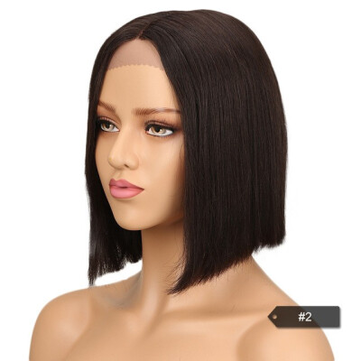 

Noble Human Hair Lace Front Wigs For Women Brazilian Remy Hair Straight Short Bob Wig Pre Plucked Black Brown wig free shipping