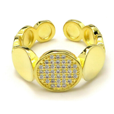 

Unique Party Jewelry Round Open Rings For Women Stone Crystal Vintage Cocktail Ring