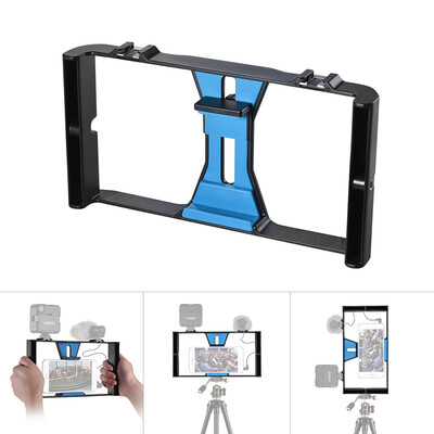 

Andoer Smartphone Video Rig Phone Movie Mount Film Making Recording Vlogging Rig Hand Grip Bracket Holder Stabilizer for iPhone X