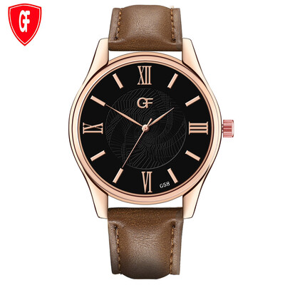 

Gobestart Hot Man Leather Watch Whatever Late Anyway Letter Watches New Pointer glow