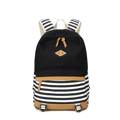 

NeillieN canvas striped stitching womens bag fashion ladies backpack computer bag large capacity backpack