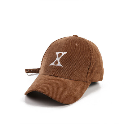 

Hat Female Autumn&Winter Corduroy Baseball Cap Korean letters embroidered duck tongue cap outdoor leisure sunshade hat tide