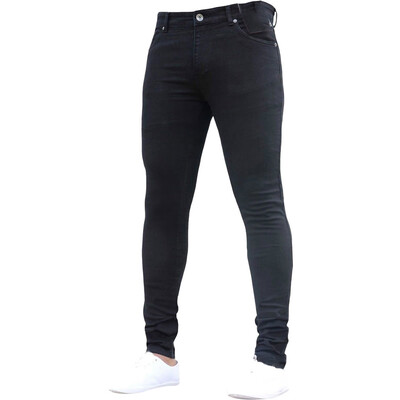 

Gobestart Mens Pure Color Denim Cotton Vintage Wash Hip Hop Work Trousers Jeans Pants