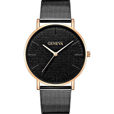 

Hot Fashion Mens Luxury Watch Stainless Steel Analog Quartz Mesh Band Wristwatch Male Minimalist Black Watches White Clock