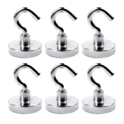 

6Pcs Strong Magnetic Hook Metal Organization Tools for Home Kitchen Bedroom Office Closet Hook Magnetic Hooks