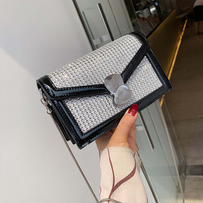 

North bag summer on the new quality version of diamond womens bag 2019 new Korean fashion shoulder slung chain small square bag