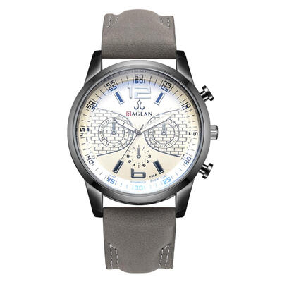 

Creative Dial Business Analog Quartz Watches Men Leather Strap Wristwatch