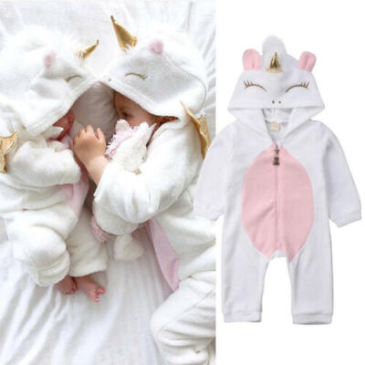 

Newborn Baby Boys Girls Unicorn Flannel Romper Jumpsuit Bodysuit Outfits Clothes