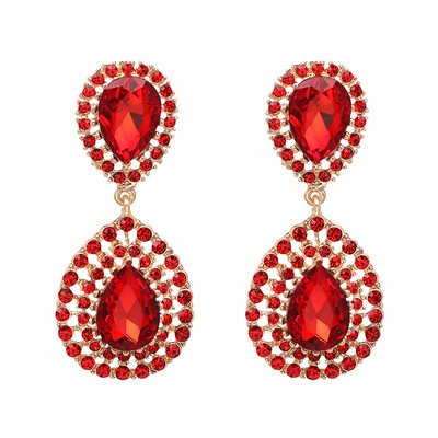 

JURAN 2019 New Arrival 5 Colors Fashion Luxury Jewelry Trendy Big Crystal Drop Earring For Women Wedding Dangle Earrings J50124