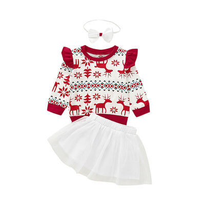 

Xmas Christmas Toddler Baby Kids Child Girls Dress Clothes TopsPants Outfits