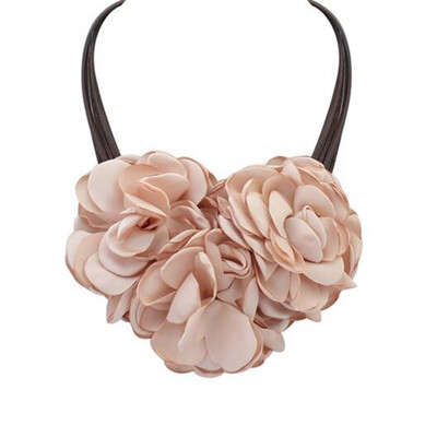 

1 Pcs Fashion Bohemia Fabric Rose Flower Choker Necklace Vintage Women Statement Necklace Freeshipping