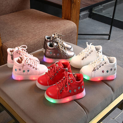 

new Kids PU Material Fashion Toddler Soft Bottom Shoes Star Pattern Baby Girl Cute Lace-up Sports Shoes 0-18M X2