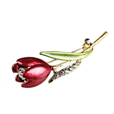 

New Personalized Men Women Fashion Corsage Lovely Rose Flower Pins Crystal Brooch Gifts