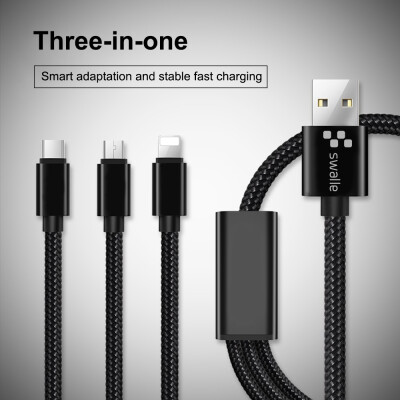 

Swalle 2A 3A Micro usb Type C Apple 3-in-1 data cable