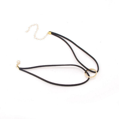 

Vintage Gold Simple Ribbon Necklaces Women Circle Choker Bib Necklace Collier Femme For Women Fashion Jewelry 2016 New