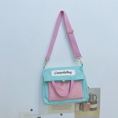 

Tailored Student Diagonal Canvas Bag Contrast Color Multi-Purpose Shoulder Bag Backpack